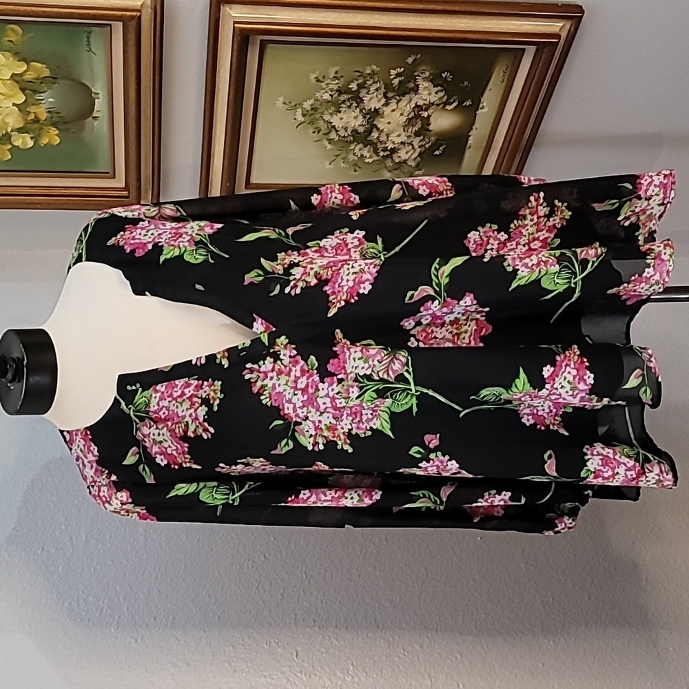 Show Me Your Mumu size small black pink  floral mini dress or shirt size small